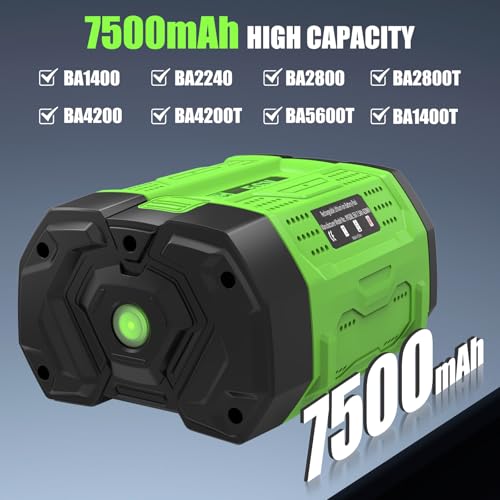 Image of 1Pack 7500mAh 56Volt Lithium ion Battery Replacement for EGO 56V Battery 7.5Ah Compatible with EGO Battery 56V Cordless Tools (Green)