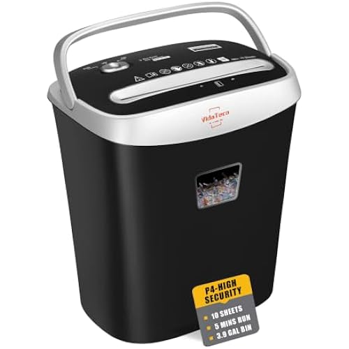 VidaTeco 10-Sheet Paper Shredder for Home Office, US Patented Cutting