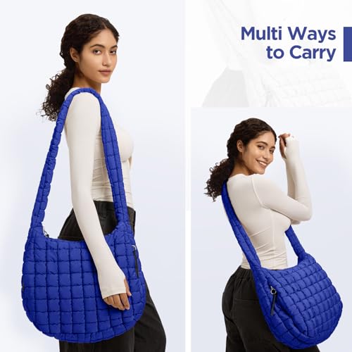 Image of Puffer Tote Bag for Women Large Quilted Crossbody Bag Quilted Carryall Bag Soft Puffy Hobo Handbags Puff Purse Shoulder Bag