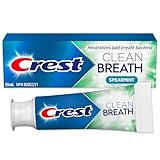 Crest Clean Breath Spearmint Toothpaste – Neutralizes Bad Breath, Antibacterial Protection, Fights Cavities, Freshens Breath, Gently Whitens, 55 mL