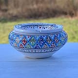 Per Hand verziert. Yodeco – Aschenbecher Tunesien, Bakir Royal, groß