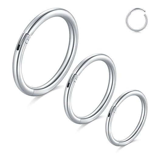 VFUN 3 st kirurgiskt stål 18 g broskring örhängen män kvinnor näsa ring helix septum tragus piercing smycken 8-12 mm e rostfritt stål, colore: 3 st - Silver, cod. VBJ377S
