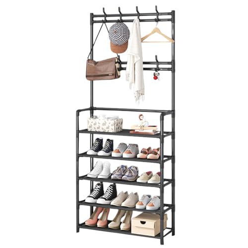 Genérico Perchero - Estante De Almacenamiento, Estante De Almacenamiento Para Ropa Versátil, Soporte De Zapatero De Combinación | Solución Compacta De Muebles Para El Hogar Para La Gestión De V