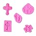5 Piezas Molde de Fondant para Tarta en Forma de Cruz, Molde para Tarta Cruz, Molde de Goma de Silicona, para en Tortas, Pan, Mousse, Jaleas (Rosa)