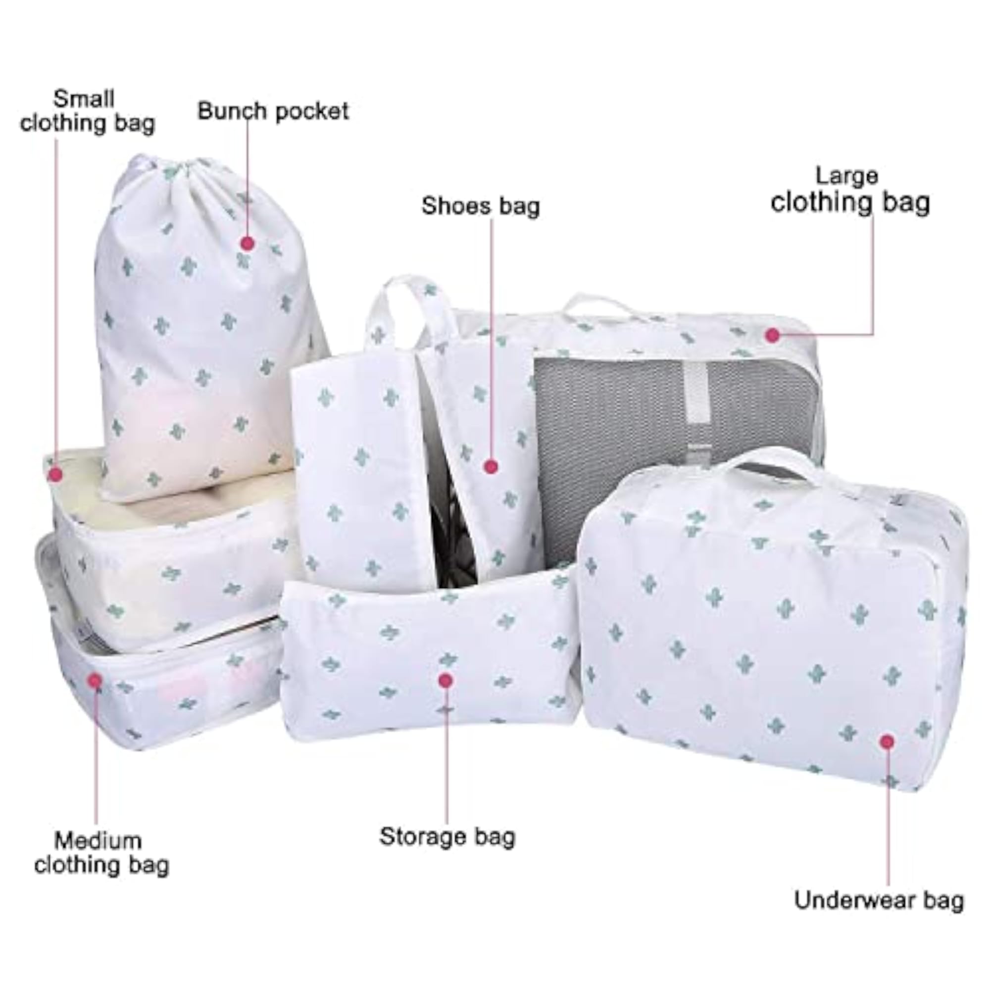 7 Set Packing Cubes, Luggage Packing Organizers