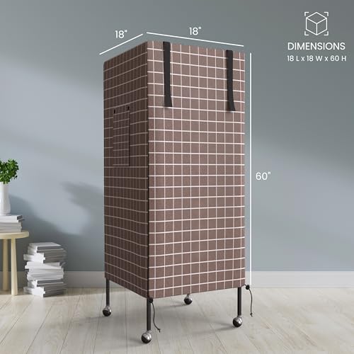 Image of Universal Bird Cage Cover Good Night Blackout Thin Lightweight Breathable Small Animal Cages Cover Pet Removable Durable Protector (Beige, 60 inch H x 18 inch W x 18 inch L)