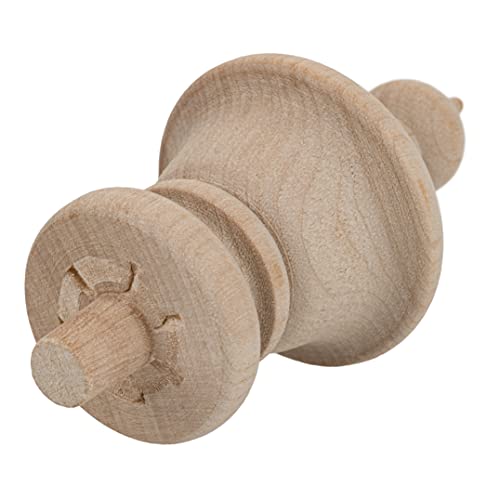 image for UNIQANTIQ HARDWARE SUPPLY Turned Birch Wooden Finial | 3 1/2 Height | 