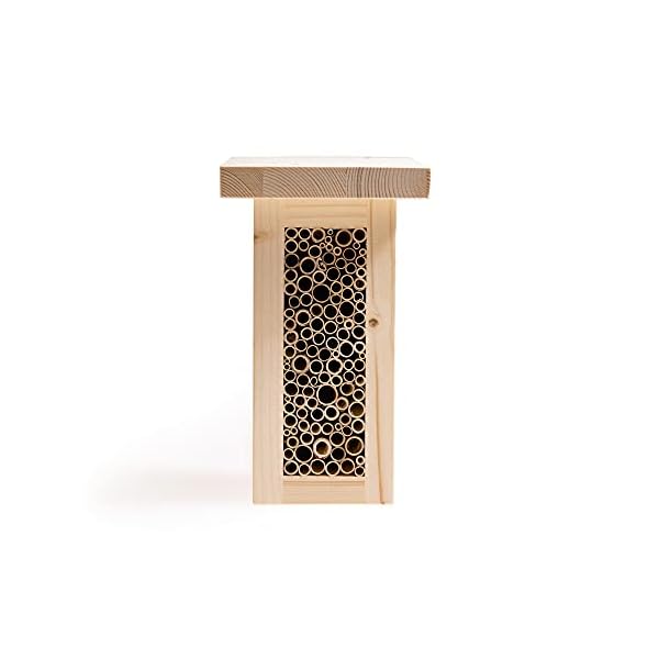 YAKEBA | Insektenhotel Klein | Wildbienenhaus | Kleine Schilfhütte | Ideal auch für den Balkon | Made in Germany