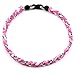 Titanium Fiber Tornado Baseball Necklace Pink White 20"