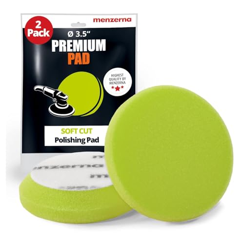 Image of menzerna 3.5 Inch 2X Premium Polishing Pads Finish I High Shine Finishing Buffer Pad I Body Repair Buffing & Polishing I with Safety Edge, Velcro Attachment I Washable & Long Lasting