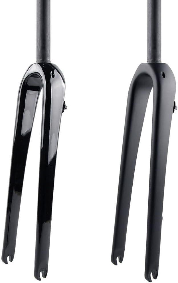 700C Gravel Fork Carbon Fiber Road Bike Rigid Fork 1-1/8'' Straight 9mm QR Disc Brake Bike Fork Lightweight(Matte Black)