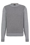 BOSS Herren Nettuno IN Pullover aus Jacquard-Strick mit Rundhalsausschnitt Silber M