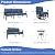 ALAULM Aluminum Patio Furniture Set with 2 Swivel Chairs 7-seat Metal Outdoor Furniture Patio Sectional Sofas Patio Conversation Set w/5.1" Cushions for Patio, Backyard, Poolside-Dark Blue