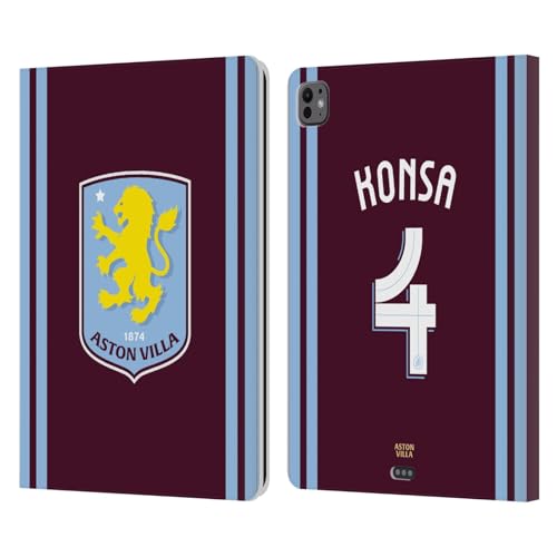 Licenza Ufficiale Aston Villa Football Club Ezri Konsa Kit Giocatore con Stemma Custodia Cover pelle a Portafoglio Compatibile con Apple iPad PRO 13 M4 2024