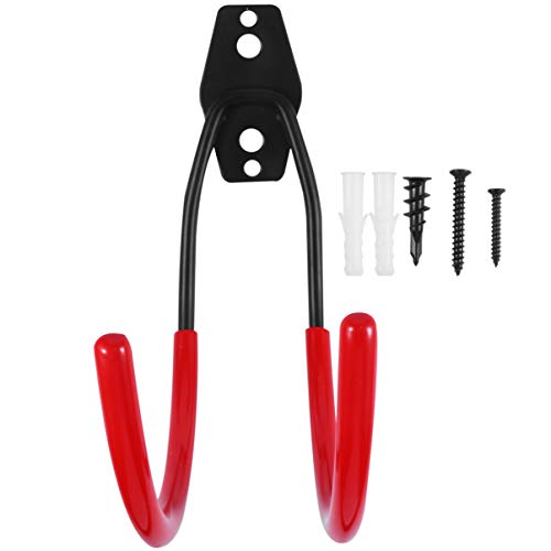 Preisvergleich Produktbild Cabilock 1 Stück Garten Metall schlauchhalter Wand gartenschlauch Halterung schwarz schlauchhalter Haken für Wasserschlauch mit Schraublöchern (Rot,16 x 14 x 6,5 cm)