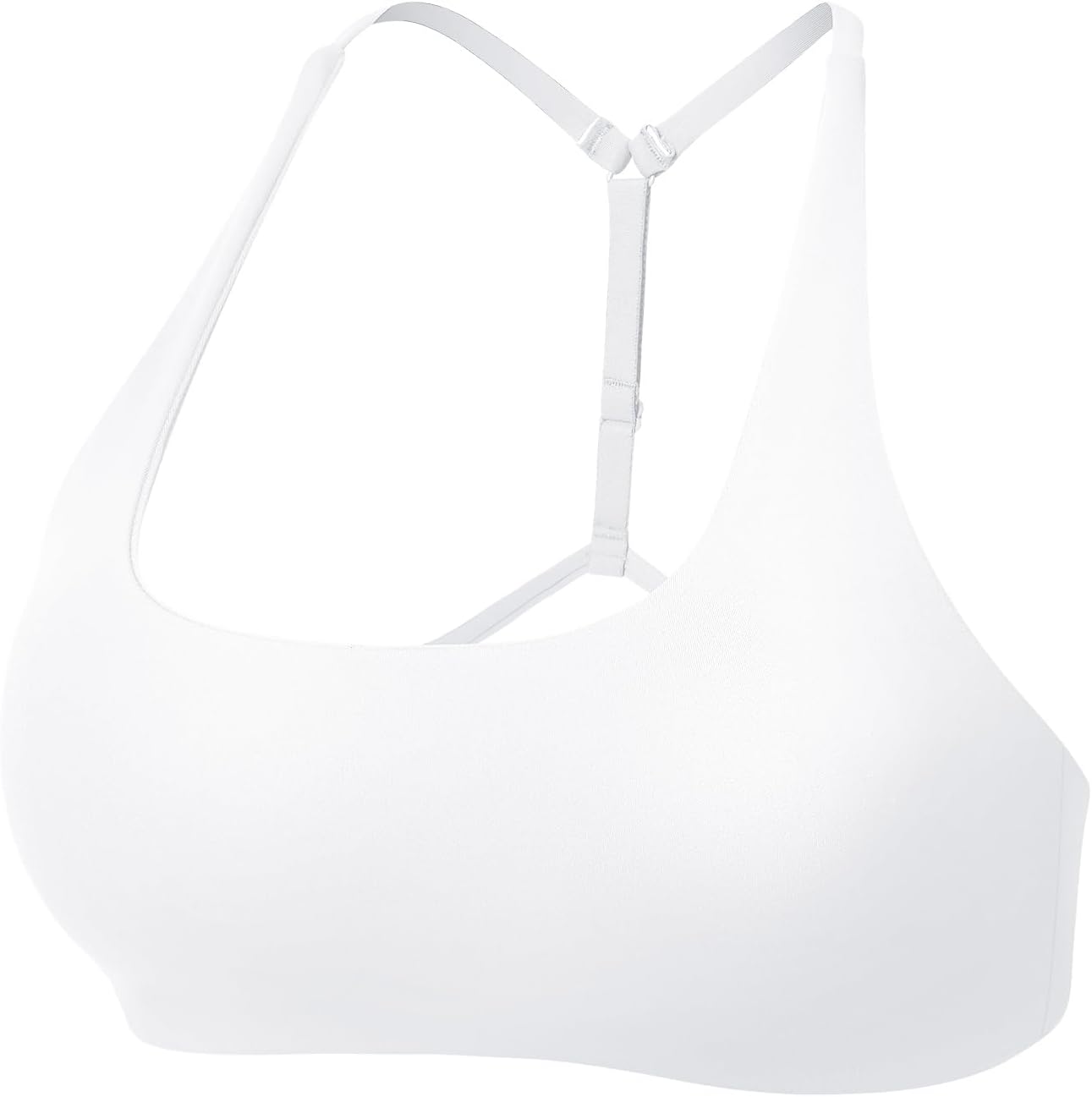 YEOREO T-Back Strappy Workout Sports Bra Adjustable Gym Spaghetti Backless Yoga Bra for Women