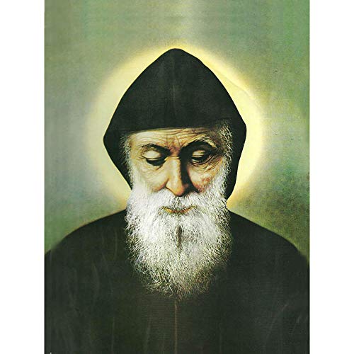 Saint Charbel pape Paul VI peinture à l'huile sur toile cadeau spirituel 40x60cm