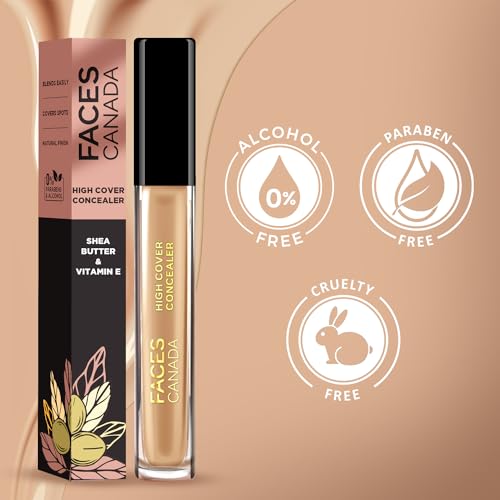 FACES CANADA High Cover Concealer - Sand Beige 01, 4ml | High Coverage Liquid Concealer | Blends Easily | Natural Finish | Covers Spots, Blemishes & Dark Circles | With Shea... - Image 7