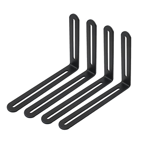 4 PCS Adjustable L-Shape Corner Brace, ULIFESTAR Heavy Duty Thicken Stainless Steel Joint Right Angle Brackets L Slotted Support Shelf Bracket for PC Case,Fixing Furniture-120x165x3mm/4.72x6.5x0.12 ...
