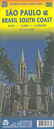 Sao Paulo & Brasil South Coast Travel Reference Map 1:12,000/1:2,200,000