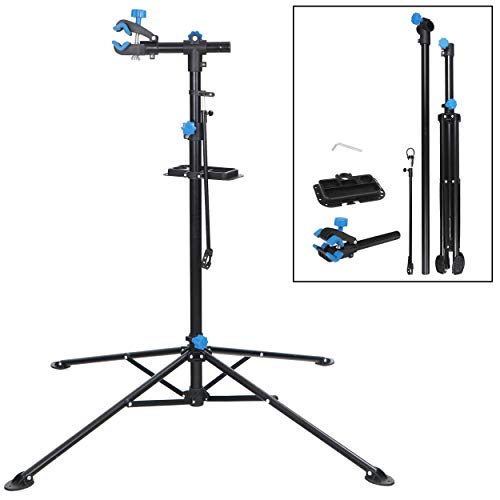 F2C Portable Adjustable 42.5" to 74" Pro Home Steel Maintenance Mechanic Bicycle Bike Repair Tool Rack Stands Workstand w/ Telescopic Arm, Tool Tray& Balancing Pole Cycle Bicycle Rack - Thumbnail 2