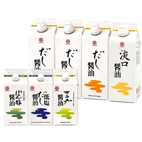 鎌田醤油 蔵元セットA (だし醤油3本・淡口醤油・低塩だし醤油・ぽん酢醤油・サラダ醤油)