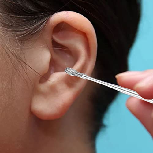 Hilai Federohrwachsentfernung Werkzeug Edelstahl Spirale Ohr Wachs Reiniger Werkzeug Set Ohrpflege Werkzeuge Ohrreiniger Für Hygienische Und Einfache Entfernung Von Ohrwachs 2 Stücke