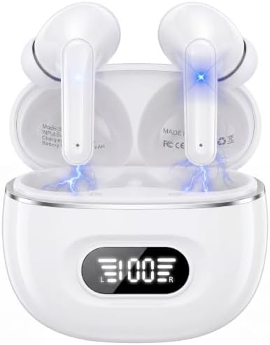 Lekaby Bluetooth Kopfhörer, Kopfhörer Kabellos Bluetooth 5.3 mit 4 Mikrofon, Neue ENC Noise Cancelling Wireless Earbuds 72H Tiefer Bass Kabellose Kopfhörer, IP7 Wasserdicht Ohrhöre