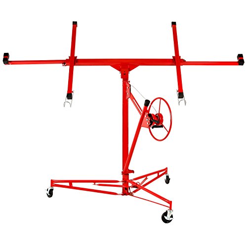 Drywall Lift Panel 11' Lift Drywall Panel Hoist Jack Lifter Jack Rolling Caster Wheel Sheetrock Drywall Lift Construction Tools (11Ft) #TOP15