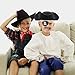 Jgalnim Pirate Hat for Men Women,Pirate Costume Accessories Hat,Colonial Triangle Hat for Halloween,Dress Up Party