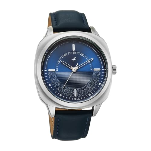 Image of Fastrack Stunners X Quartz Analog with Dark Blue Dial Blue Leather Strap Watch for Men - 38161SL02