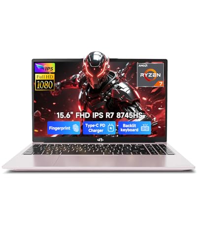 Image of NIMO 15.6 inch IPS FHD-Gaming-Laptop, AMD Ryzen 7 8745HS 64GB DDR5 RAM 2TB SSD Radeon 780M Graphics (8C /16T, up to 4.9GHz) 100W Type-C Backlit Keyboard, Fingerprint USB-C 4.0