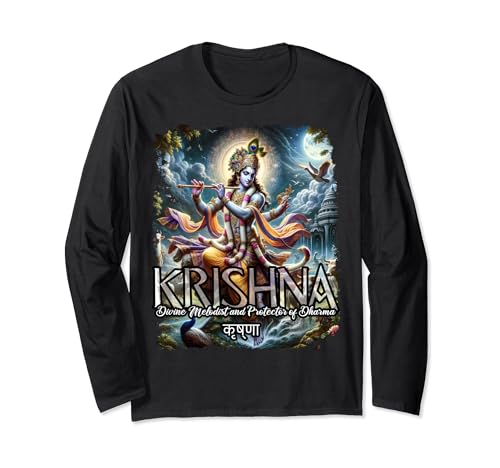 Krishna God of Compassion Hindu Mythology Serenity Long Sleeve T-Shirt