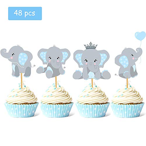 Baby Elephant Cupcake Toppers Birthday Party Baby Shower Food Picks Decor Cupcake Party