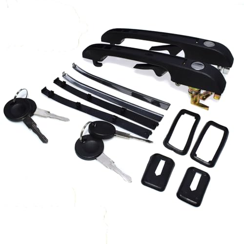 HGNMPGVVTZ Outer Door Handle Outside Door Handle for VW Golf for Jetta MK1 MK2 for Scirocco for Caddy for Derby for Passat for Polo for Santana Front Rear Left Right Pair(Front and Rear Left)