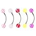 Oasis Plus Balala No Duplicates 110 PCS Body Jewelry Piercing Barbell Eyebrow Navel Belly Tongue Lip Bar Cartilage Nose Septum Rings 22 Styles