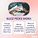 Buzz Picks Focus & Energy Infused Flavored Toothpicks Cognitive Function Energy Support with Nootropics (99 Count)