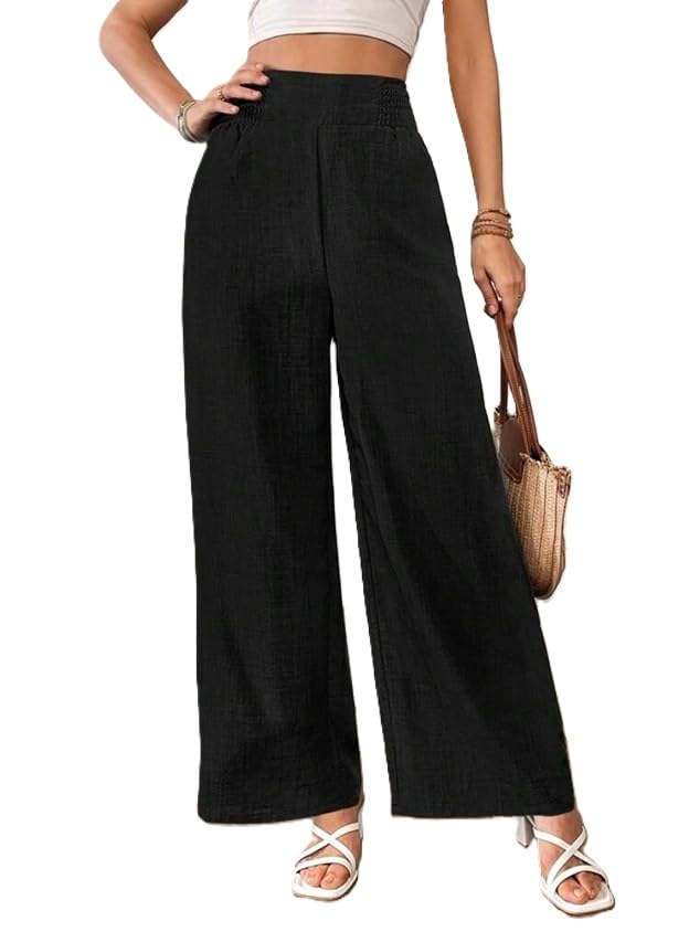 Image of Women Trouser||Women's Four-Season Pants with Drawstring, Comfortable Wide-Leg Loose Fit Casual Fashion Trousers (P-08-11)