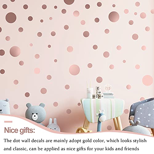 264 Pieces Polka Dot Wall Decals Dot Wall Stickers For Girls Bedroom Living Room Nursery Kids Bedroom Classroom Decor (Rose Gold) #TOP1