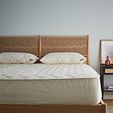 King - Natural, Organic, Deluxe Washable British Wool Mattress Protector, with 200tc Organic Cotton Outer - US Standard King Size W76 x L80