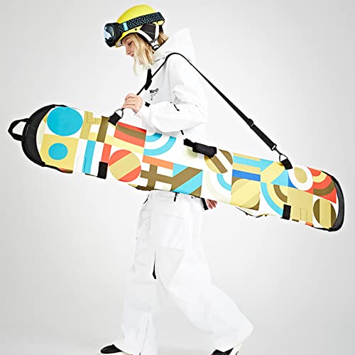 WEALTHY73 Portable Snowboard Bag Snowboard Protector One Shoulder Ski Equipment Storage Bag SBR Rubber Waterproof Wear-Resistant Fabric,Red,150CM