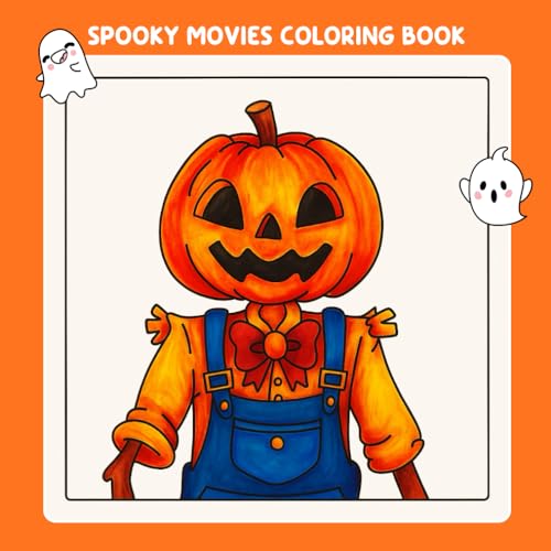 Spooky Movies: Scary and Creepy Coloring Pages Inspired by Horror Movies ? A Spooky Halloween Coloring Book for Adults