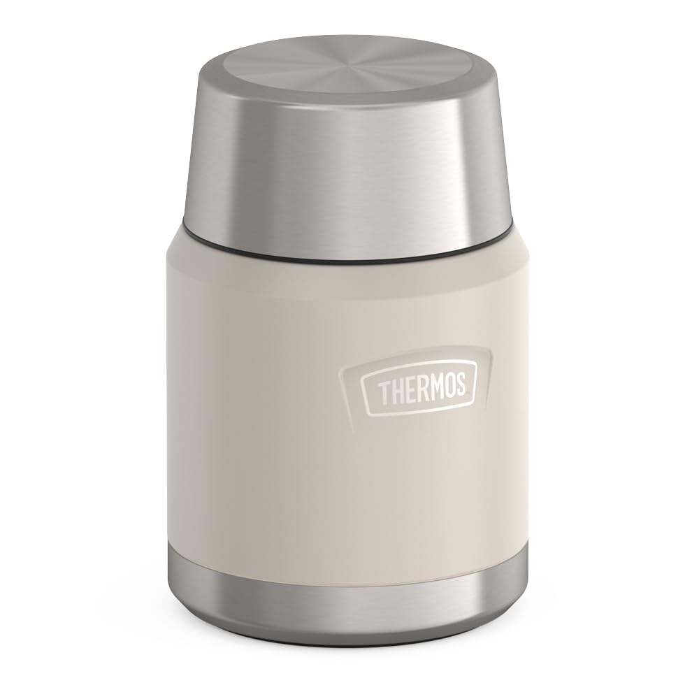 THERMOS, Stainless Steel Food Jar with Spoon, 16 Ounces, Sandstone