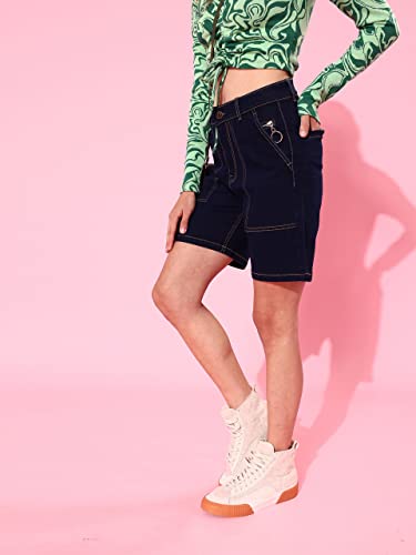 Image of Dolce Crudo Women's Regular High Rise Stretchable Denim Shorts