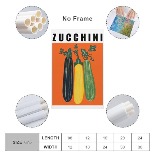 Zucchini Vegetable Art affiche moderne salon de thé salle à manger - 2