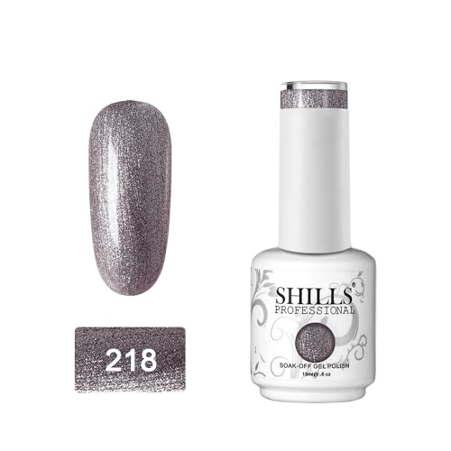 Image of SHILLS PROFESSIONAL Uv /Led Soak Off Glossy Finish Nail Polish Nail Art Nail Polish Color Shade 218, 15 Ml