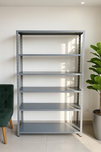 Estante De Aço Cinza Armário Industrial 6 Bandejas 190x90x27cm Pr...