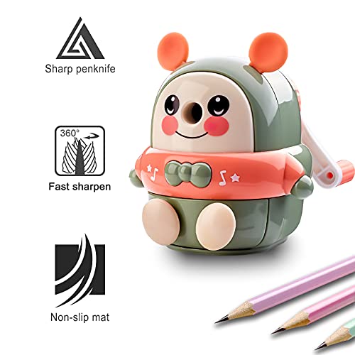 Pencil Sharpener, Cute Manual Pencil Sharpener For Kids, Pencil Sharpener For Colored, Pencils Pencil Sharpener Handheld #TOP7