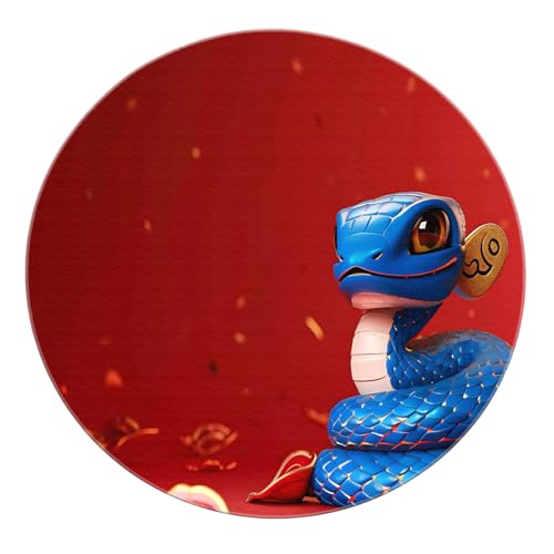 Tapis rond serpent bleu antidérapant pour sécuriser le sol de la chambre - 8