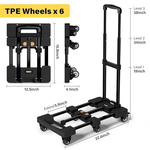 Carretilla plegable con 6 ruedas para mover equipaje miniatura 2